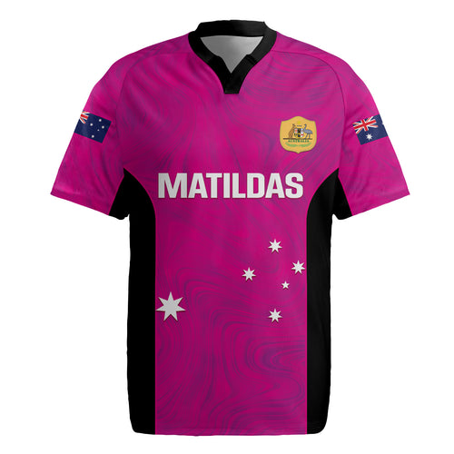 Custom Australia Soccer Rugby Jersey Matildas Go Champions - Pink