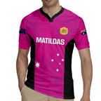 Custom Australia Soccer Rugby Jersey Matildas Go Champions - Pink