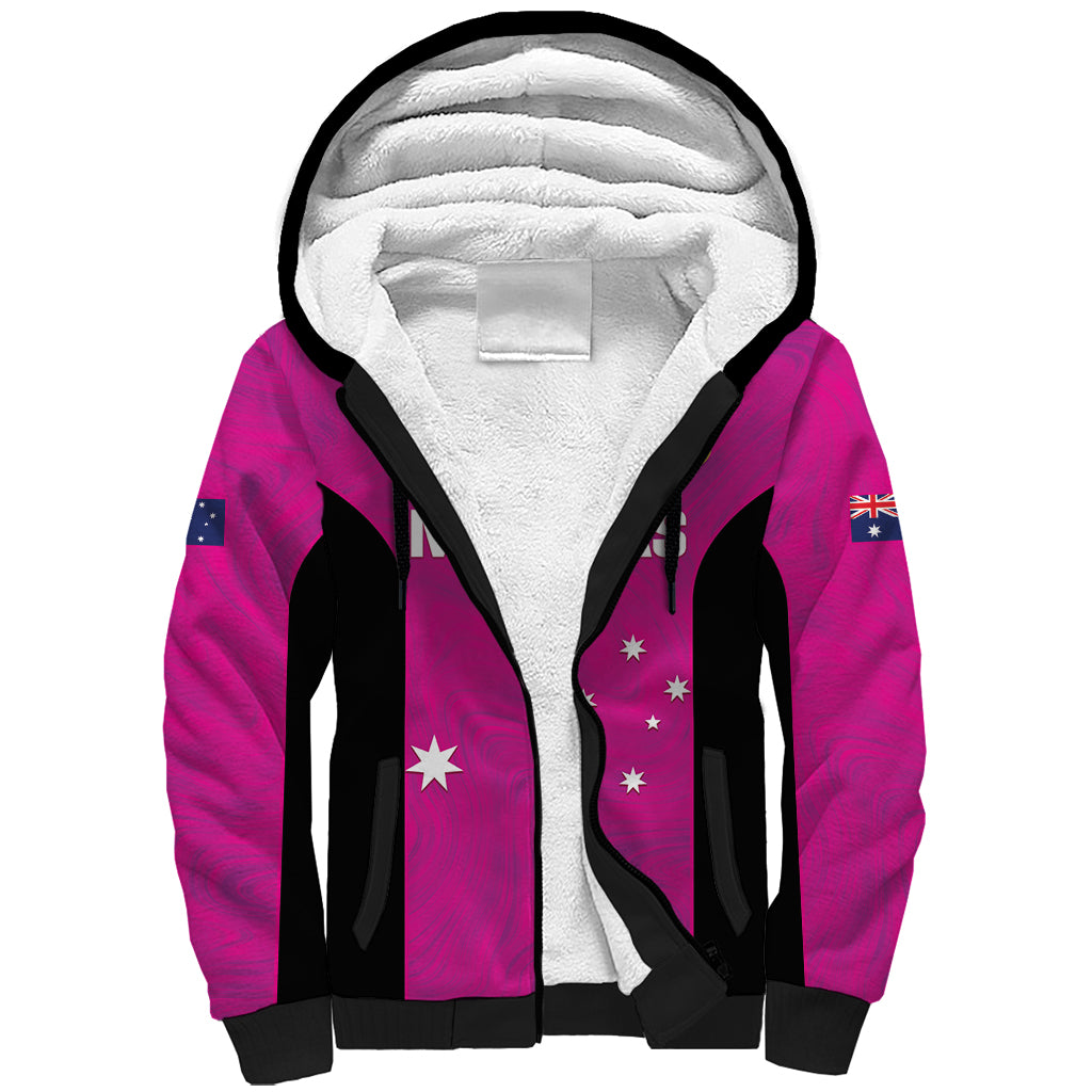 Custom Australia Soccer Sherpa Hoodie Matildas Go Champions - Pink