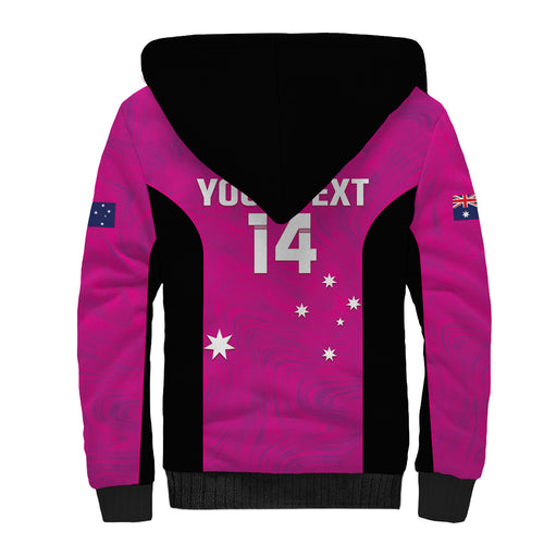 Custom Australia Soccer Sherpa Hoodie Matildas Go Champions - Pink