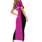 Custom Australia Soccer Short Sleeve Bodycon Dress Matildas Go Champions - Pink