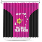 Custom Australia Soccer Shower Curtain Matildas Go Champions - Pink