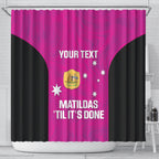 Custom Australia Soccer Shower Curtain Matildas Go Champions - Pink