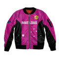 Custom Australia Soccer Sleeve Zip Bomber Jacket Matildas Go Champions - Pink