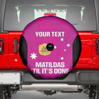 Custom Australia Soccer Spare Tire Cover Matildas Go Champions - Pink