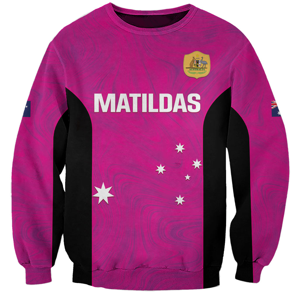 Custom Australia Soccer Sweatshirt Matildas Go Champions - Pink