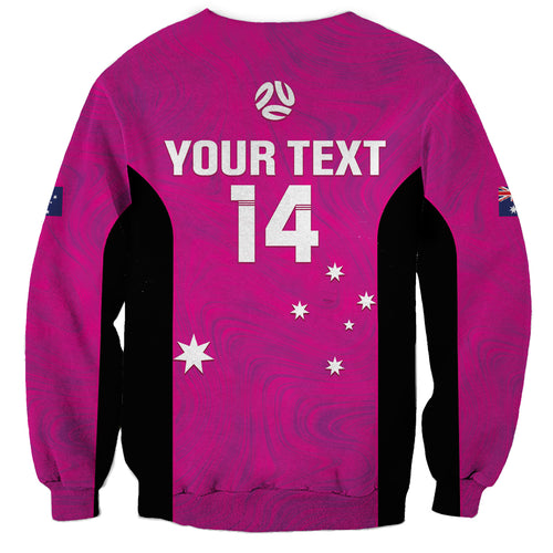 Custom Australia Soccer Sweatshirt Matildas Go Champions - Pink