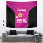 Custom Australia Soccer Tapestry Matildas Go Champions - Pink