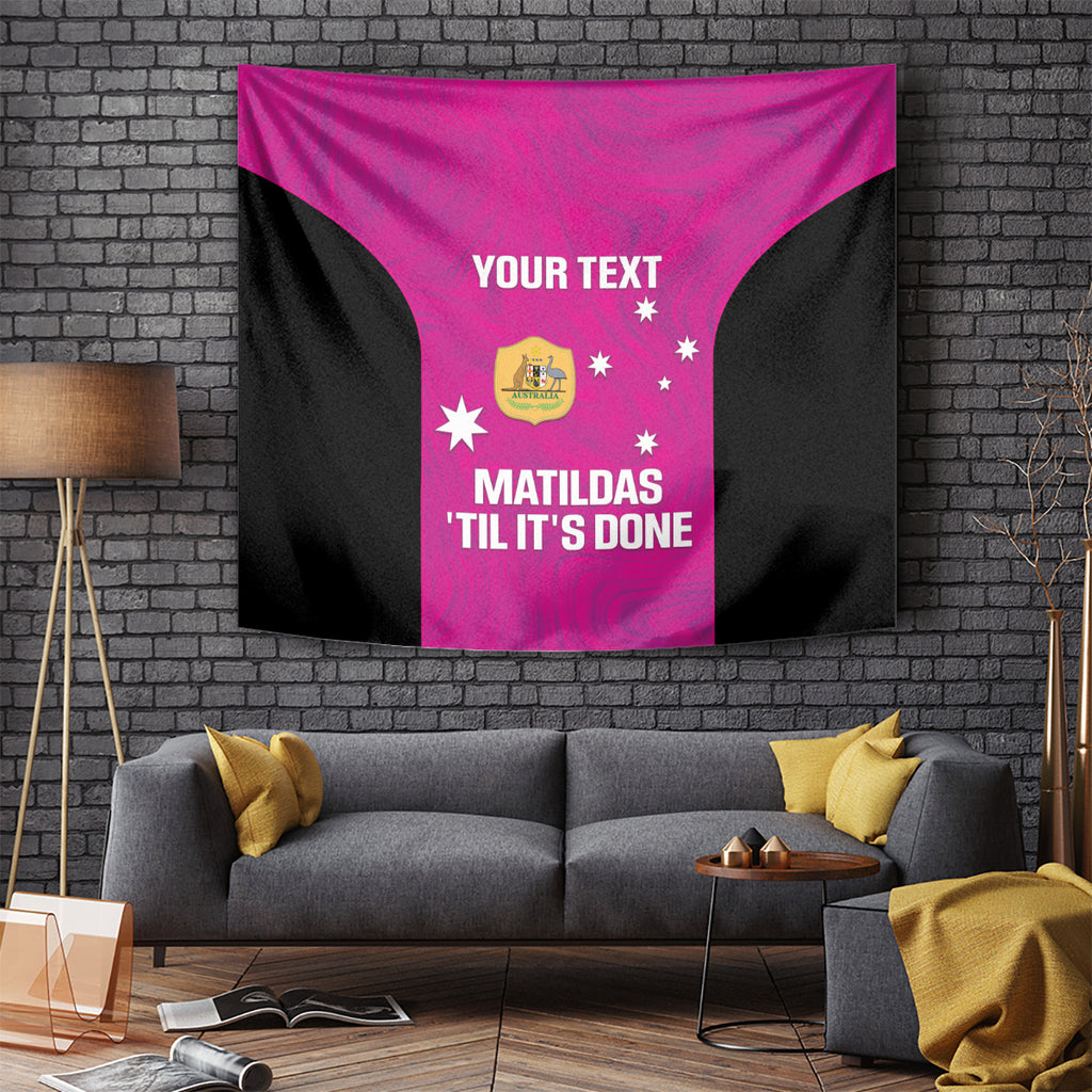 Custom Australia Soccer Tapestry Matildas Go Champions - Pink