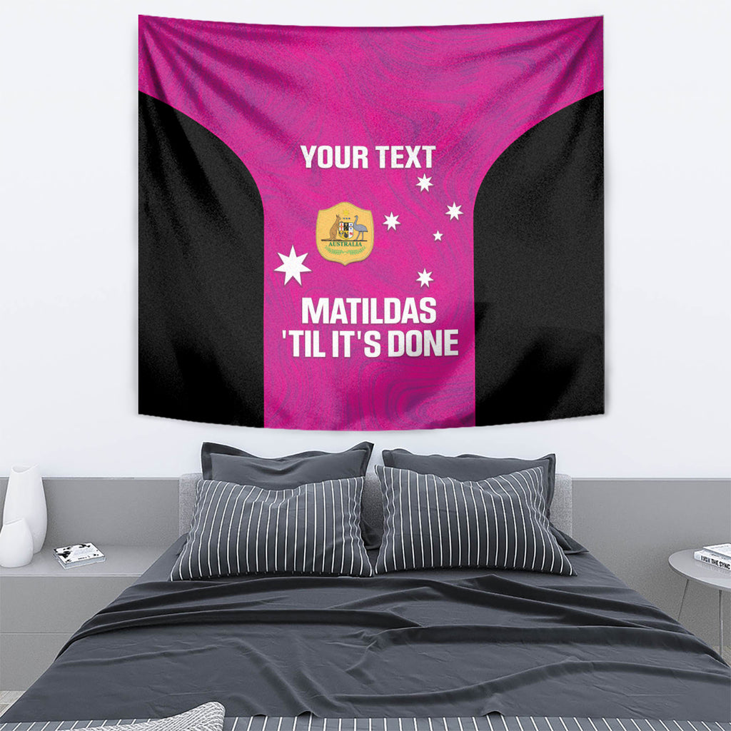 Custom Australia Soccer Tapestry Matildas Go Champions - Pink