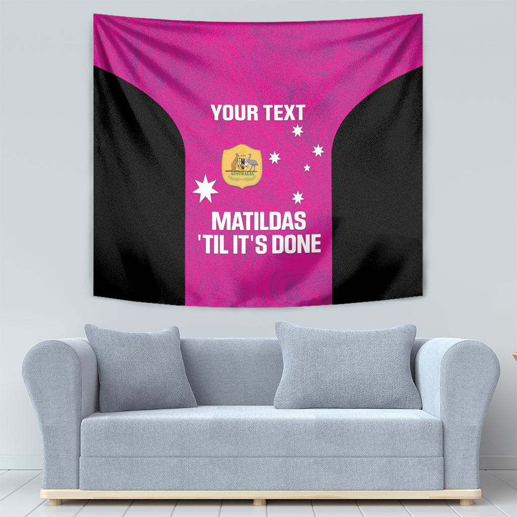Custom Australia Soccer Tapestry Matildas Go Champions - Pink