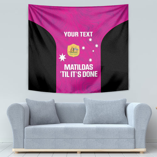 Custom Australia Soccer Tapestry Matildas Go Champions - Pink