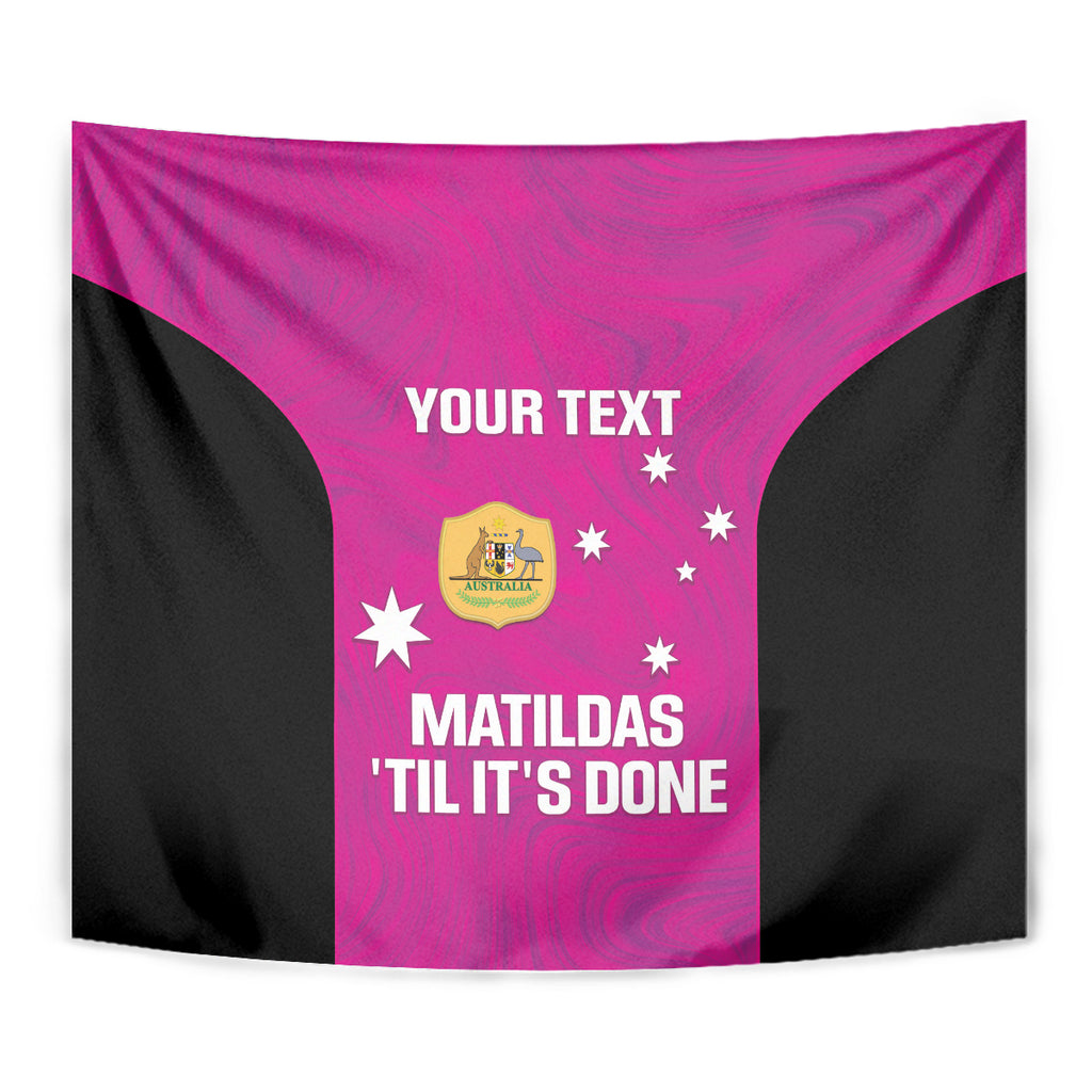 Custom Australia Soccer Tapestry Matildas Go Champions - Pink