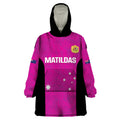 Custom Australia Soccer Wearable Blanket Hoodie Matildas Go Champions - Pink