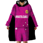 Custom Australia Soccer Wearable Blanket Hoodie Matildas Go Champions - Pink