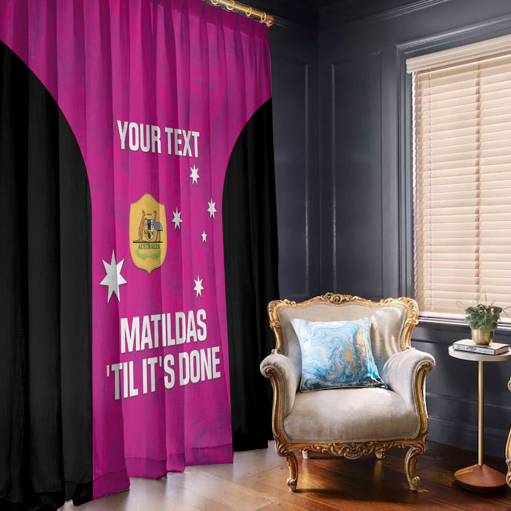 Custom Australia Soccer Window Curtain Matildas Go Champions - Pink