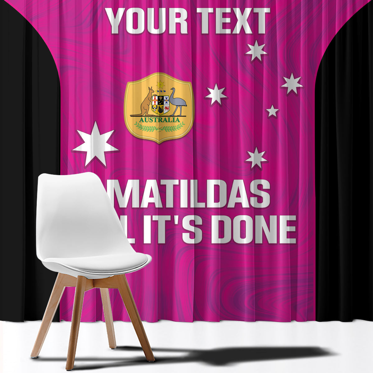 Custom Australia Soccer Window Curtain Matildas Go Champions - Pink