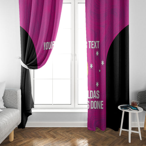 Custom Australia Soccer Window Curtain Matildas Go Champions - Pink