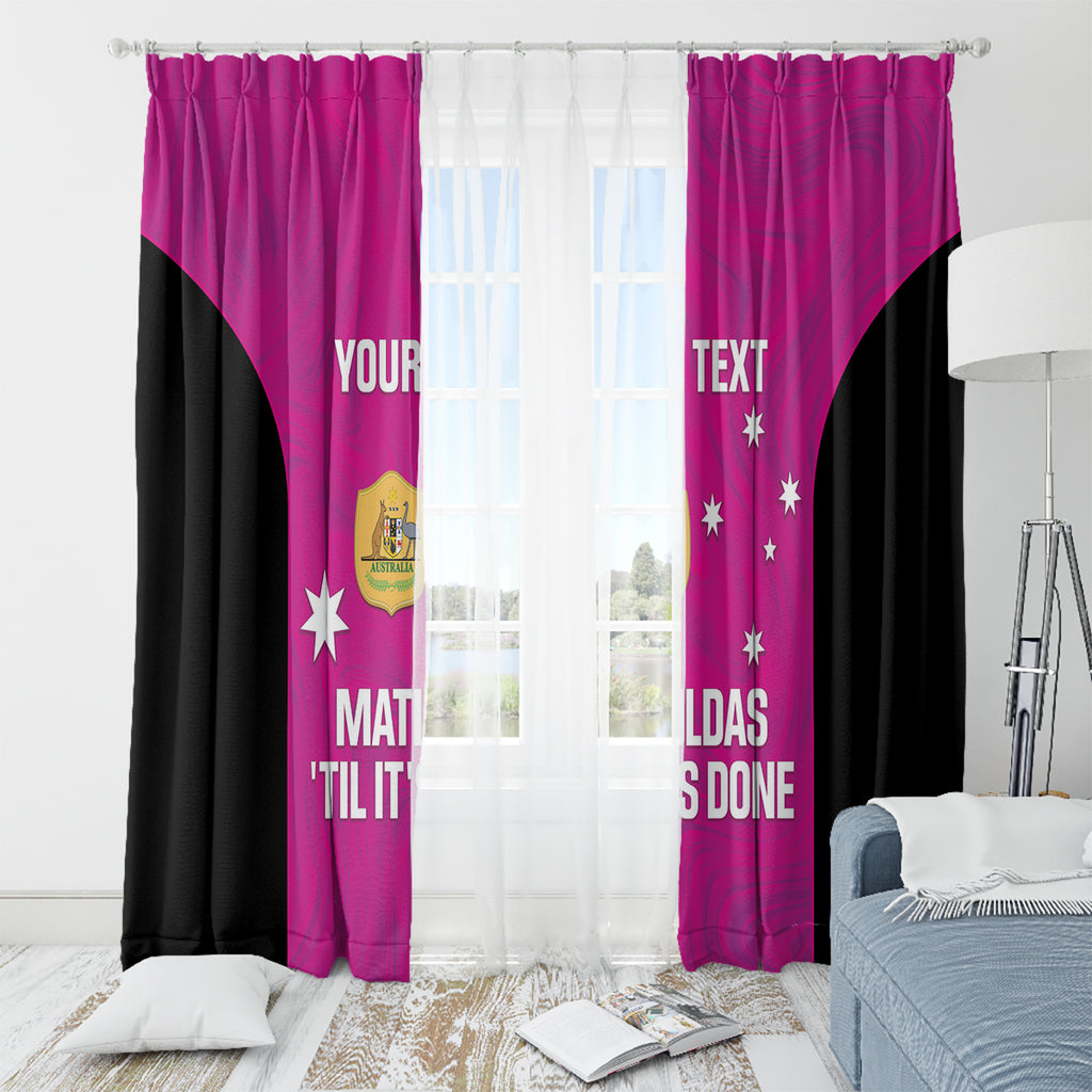Custom Australia Soccer Window Curtain Matildas Go Champions - Pink