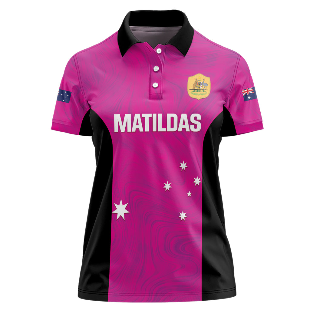 Custom Australia Soccer Women Polo Shirt Matildas Go Champions - Pink