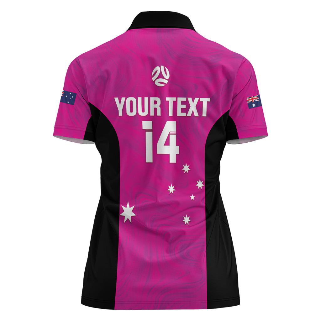 Custom Australia Soccer Women Polo Shirt Matildas Go Champions - Pink