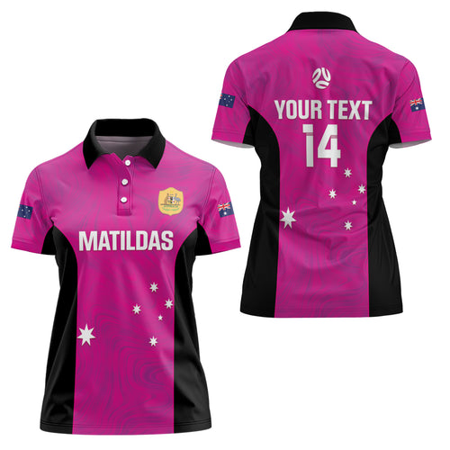 Custom Australia Soccer Women Polo Shirt Matildas Go Champions - Pink