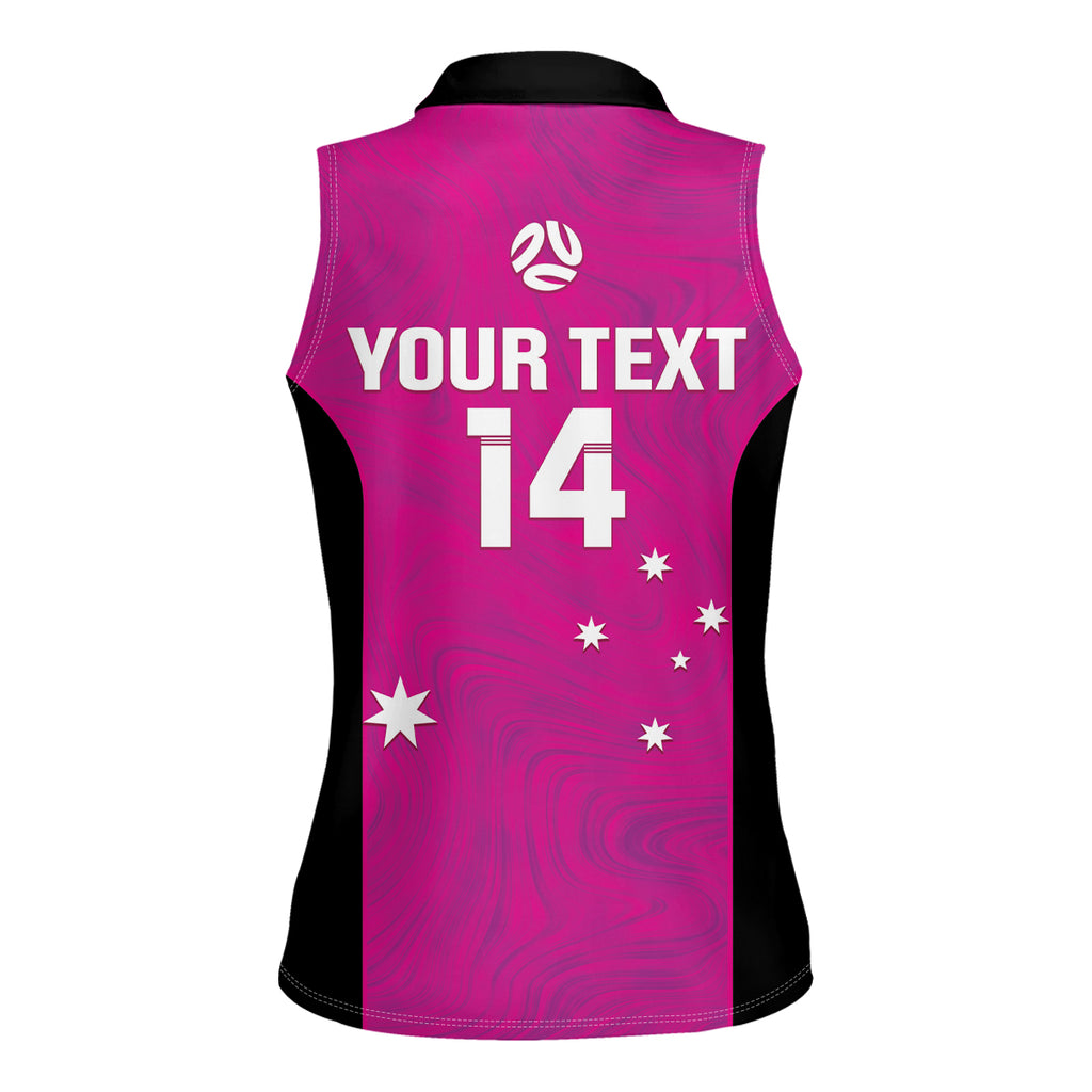 Custom Australia Soccer Women Sleeveless Polo Shirt Matildas Go Champions - Pink