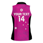 Custom Australia Soccer Women Sleeveless Polo Shirt Matildas Go Champions - Pink