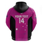 Custom Australia Soccer Zip Hoodie Matildas Go Champions - Pink