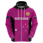 Custom Australia Soccer Zip Hoodie Matildas Go Champions - Pink
