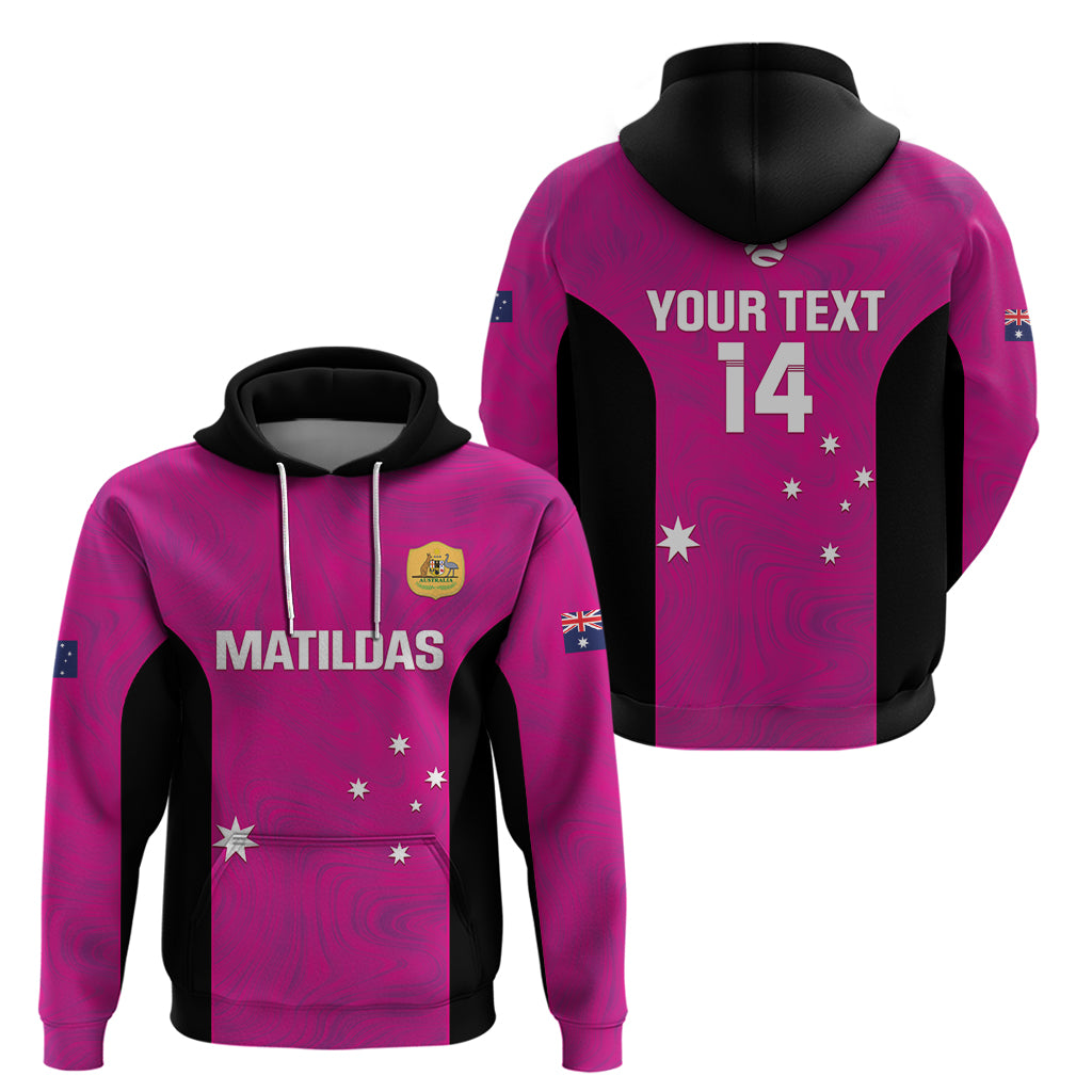 Custom Australia Soccer Zip Hoodie Matildas Go Champions - Pink