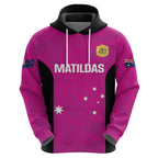 Custom Australia Soccer Zip Hoodie Matildas Go Champions - Pink