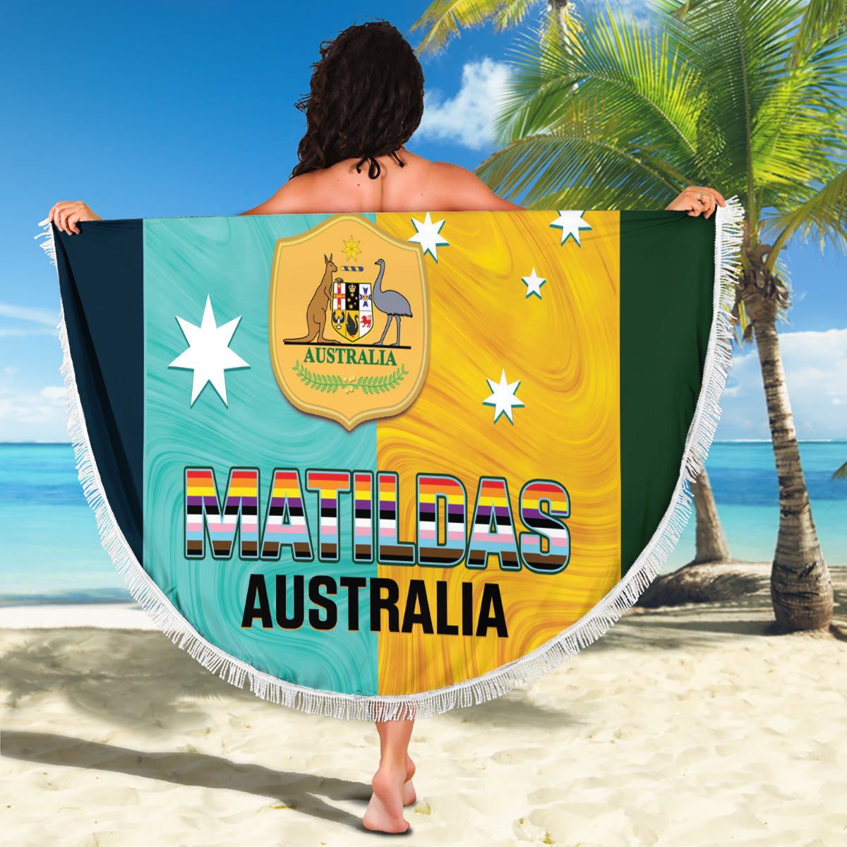 Custom Pride Month Matildas Beach Blanket Australia Til Its Done Mixed Color