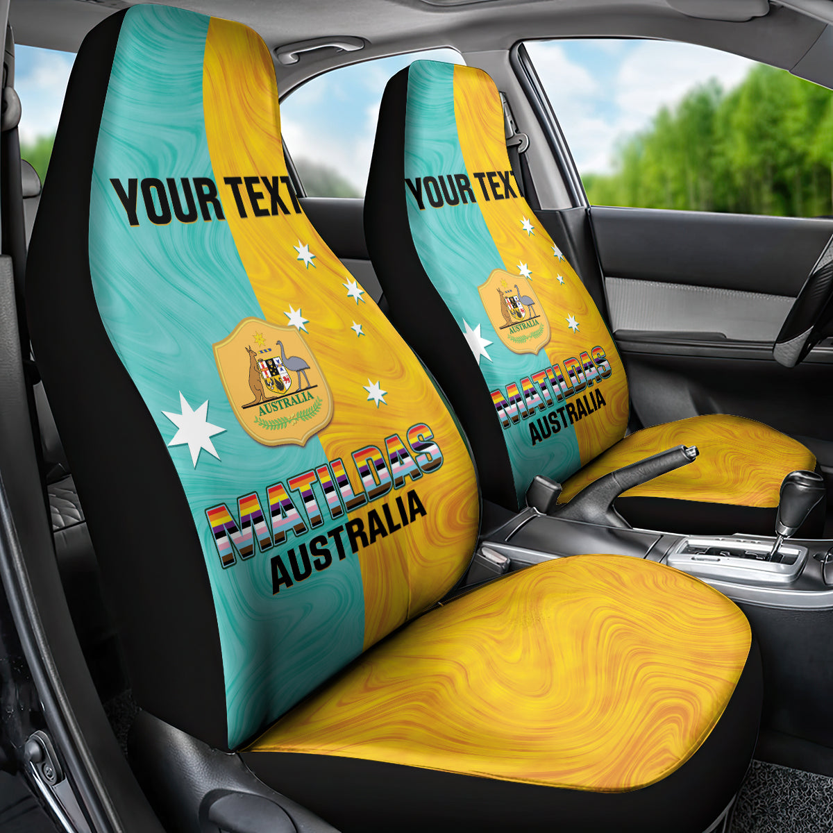 Custom Pride Month Matildas Car Seat Cover Australia Til Its Done Mixed Color