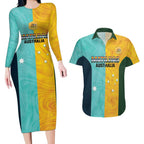 Custom Pride Month Matildas Couples Matching Long Sleeve Bodycon Dress and Hawaiian Shirt Australia Til Its Done Mixed Color