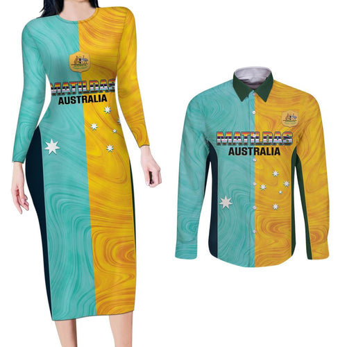 Custom Pride Month Matildas Couples Matching Long Sleeve Bodycon Dress and Long Sleeve Button Shirt Australia Til Its Done Mixed Color