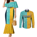 Custom Pride Month Matildas Couples Matching Mermaid Dress and Long Sleeve Button Shirt Australia Til Its Done Mixed Color