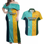 Custom Pride Month Matildas Couples Matching Off Shoulder Maxi Dress and Hawaiian Shirt Australia Til Its Done Mixed Color
