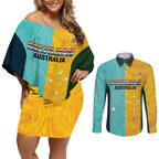 Custom Pride Month Matildas Couples Matching Off Shoulder Short Dress and Long Sleeve Button Shirt Australia Til Its Done Mixed Color