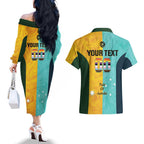 Custom Pride Month Matildas Couples Matching Off The Shoulder Long Sleeve Dress and Hawaiian Shirt Australia Til Its Done Mixed Color