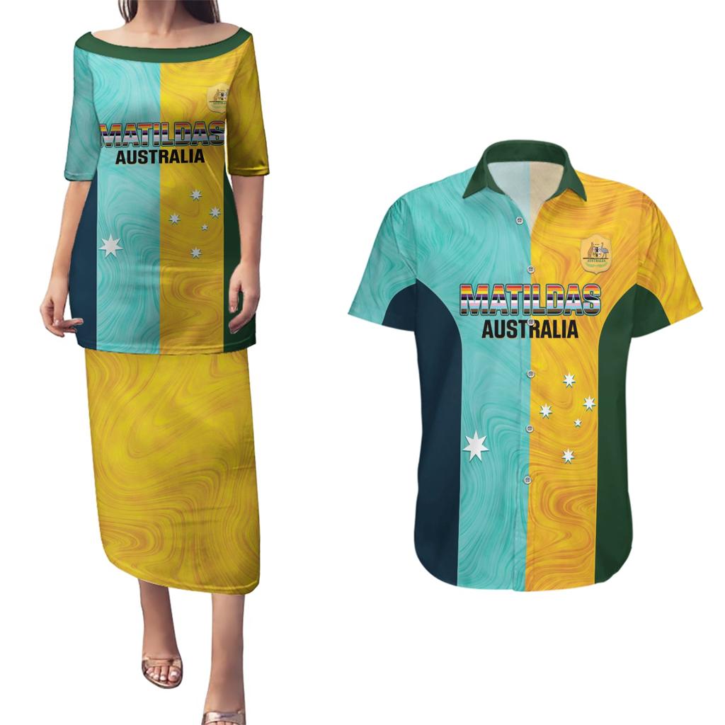 Custom Pride Month Matildas Couples Matching Puletasi and Hawaiian Shirt Australia Til Its Done Mixed Color