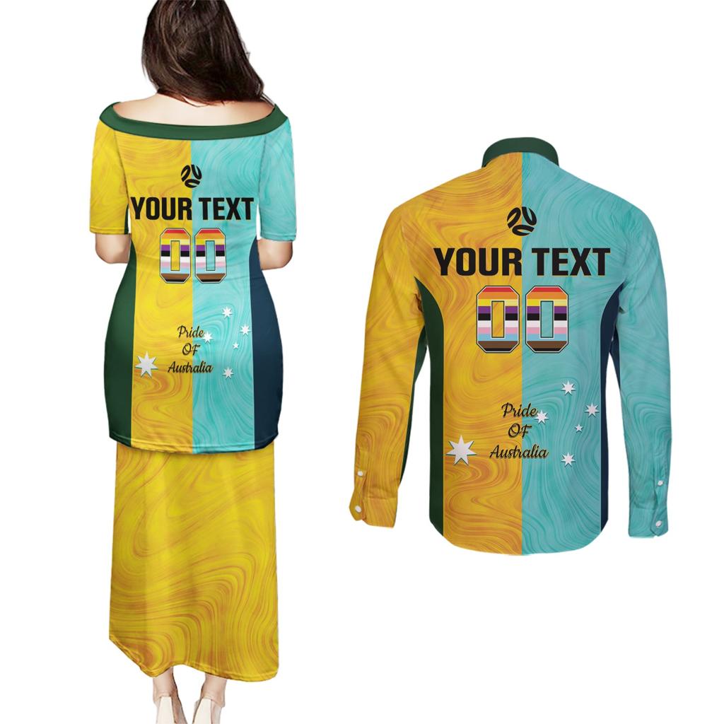 Custom Pride Month Matildas Couples Matching Puletasi and Long Sleeve Button Shirt Australia Til Its Done Mixed Color