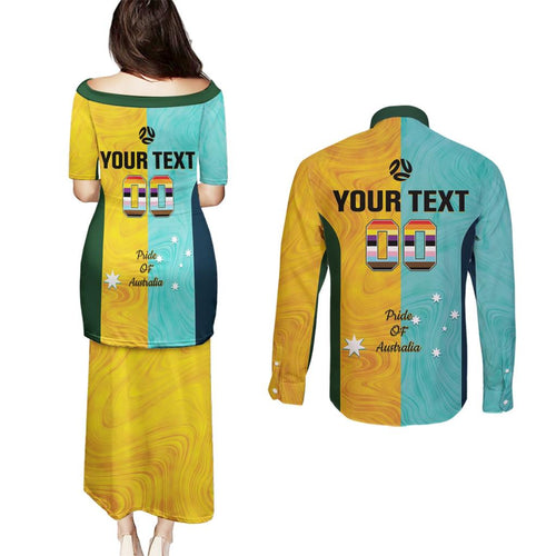 Custom Pride Month Matildas Couples Matching Puletasi and Long Sleeve Button Shirt Australia Til Its Done Mixed Color