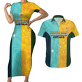 Custom Pride Month Matildas Couples Matching Short Sleeve Bodycon Dress and Hawaiian Shirt Australia Til Its Done Mixed Color