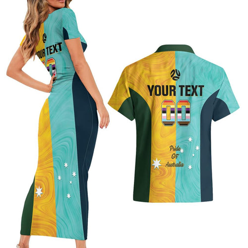 Custom Pride Month Matildas Couples Matching Short Sleeve Bodycon Dress and Hawaiian Shirt Australia Til Its Done Mixed Color