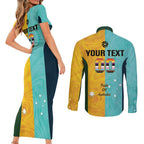 Custom Pride Month Matildas Couples Matching Short Sleeve Bodycon Dress and Long Sleeve Button Shirt Australia Til Its Done Mixed Color