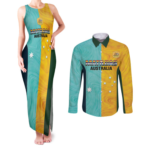Custom Pride Month Matildas Couples Matching Tank Maxi Dress and Long Sleeve Button Shirt Australia Til Its Done Mixed Color