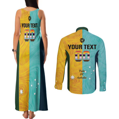 Custom Pride Month Matildas Couples Matching Tank Maxi Dress and Long Sleeve Button Shirt Australia Til Its Done Mixed Color