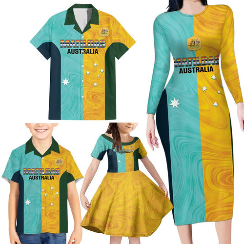 Custom Pride Month Matildas Family Matching Long Sleeve Bodycon Dress and Hawaiian Shirt Australia Til Its Done Mixed Color