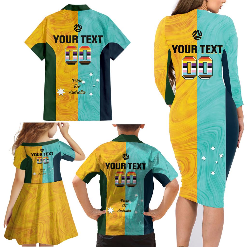 Custom Pride Month Matildas Family Matching Long Sleeve Bodycon Dress and Hawaiian Shirt Australia Til Its Done Mixed Color